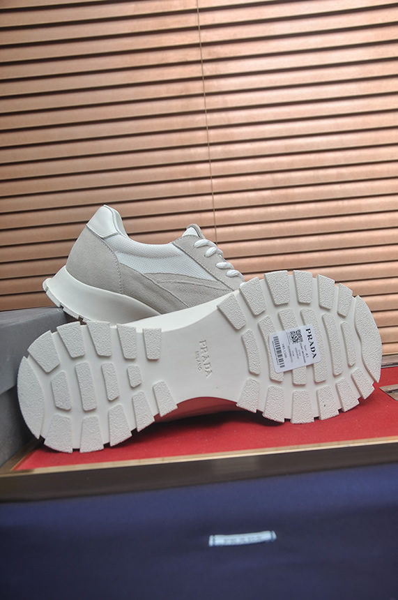 プラダ ホワイト×グレー コンビスニーカー shoes580 - 画像 (7)