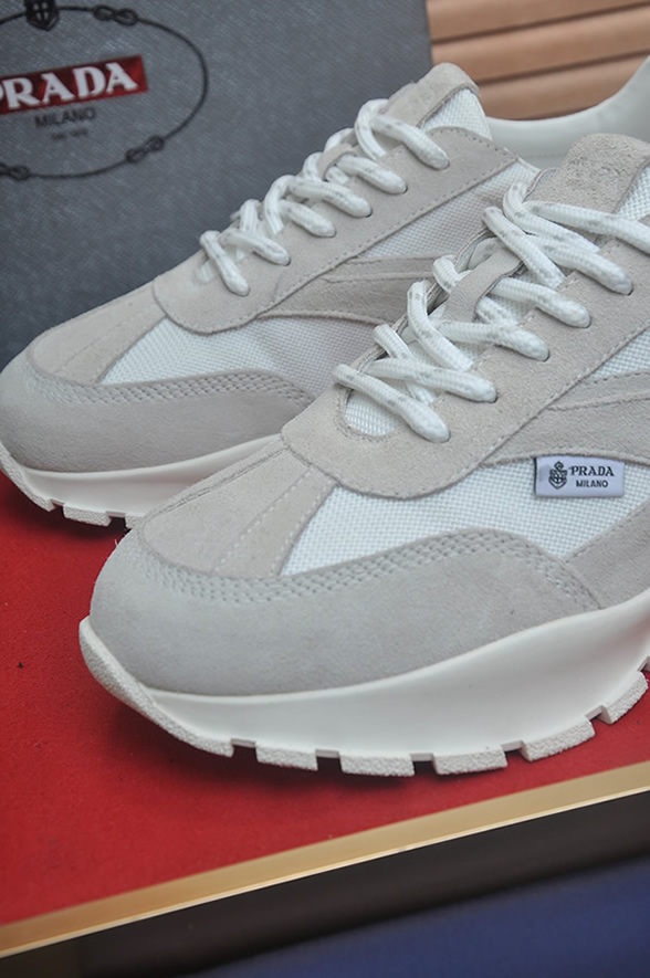 プラダ ホワイト×グレー コンビスニーカー shoes580 - 画像 (8)