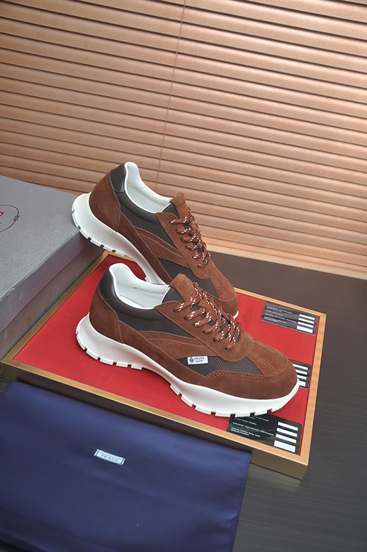 プラダ ブラウン スエード コンビスニーカー shoes581 - 画像 (6)