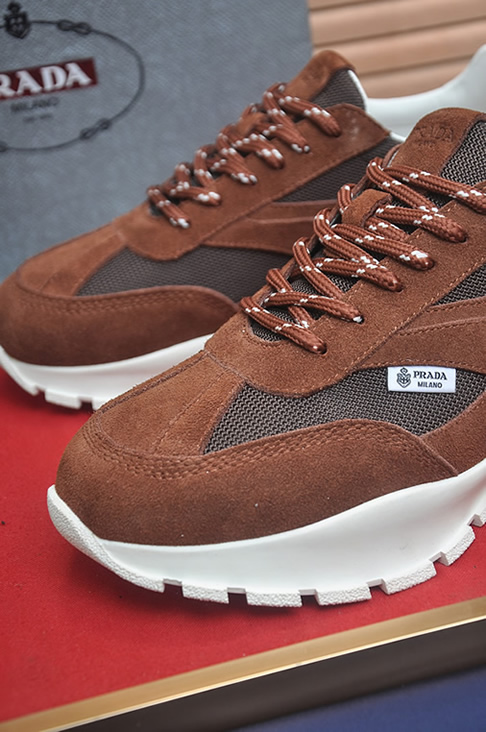 プラダ ブラウン スエード コンビスニーカー shoes581 - 画像 (8)