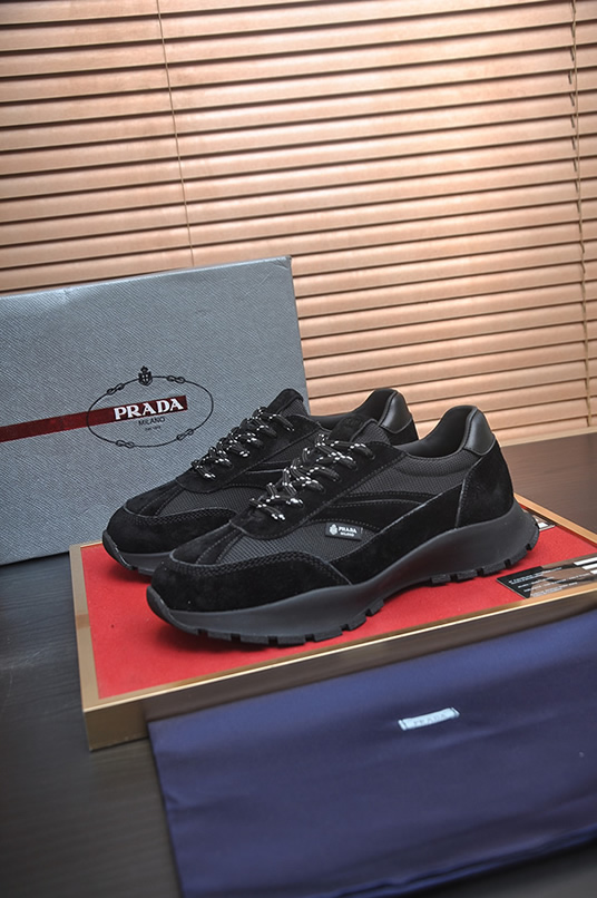 プラダ オールブラック テクニカルスニーカー shoes582 - 画像 (4)