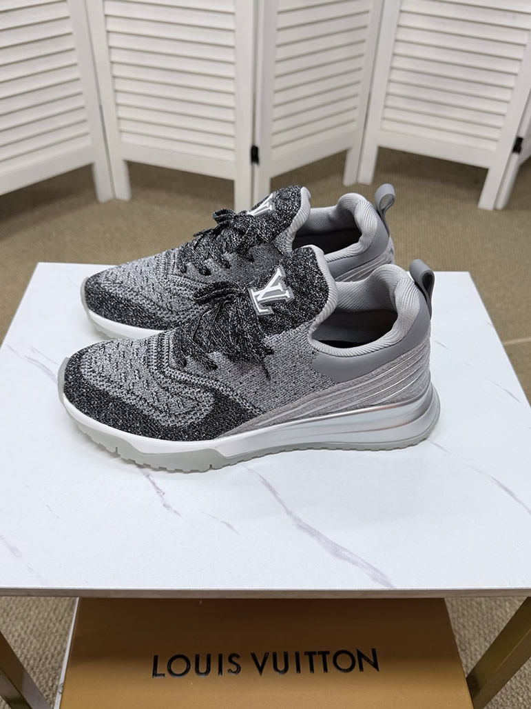 ルイ・ヴィトン 針ニット スニーカー シルバー×ブラック shoes583