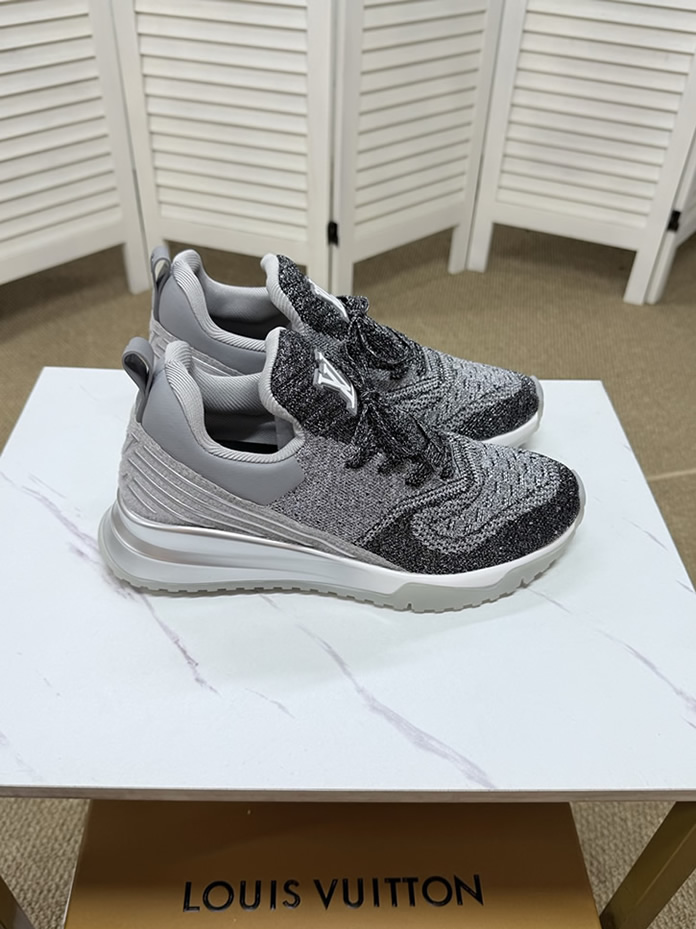ルイ・ヴィトン 針ニット スニーカー シルバー×ブラック shoes583 - 画像 (6)