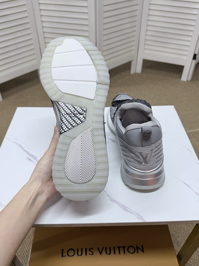 ルイ・ヴィトン 針ニット スニーカー シルバー×ブラック shoes583 - 画像 (7)