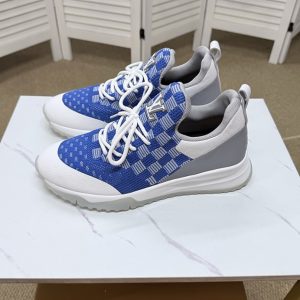 ルイ・ヴィトン ダミエ 針ニット スニーカー ブルー ホワイト shoes587