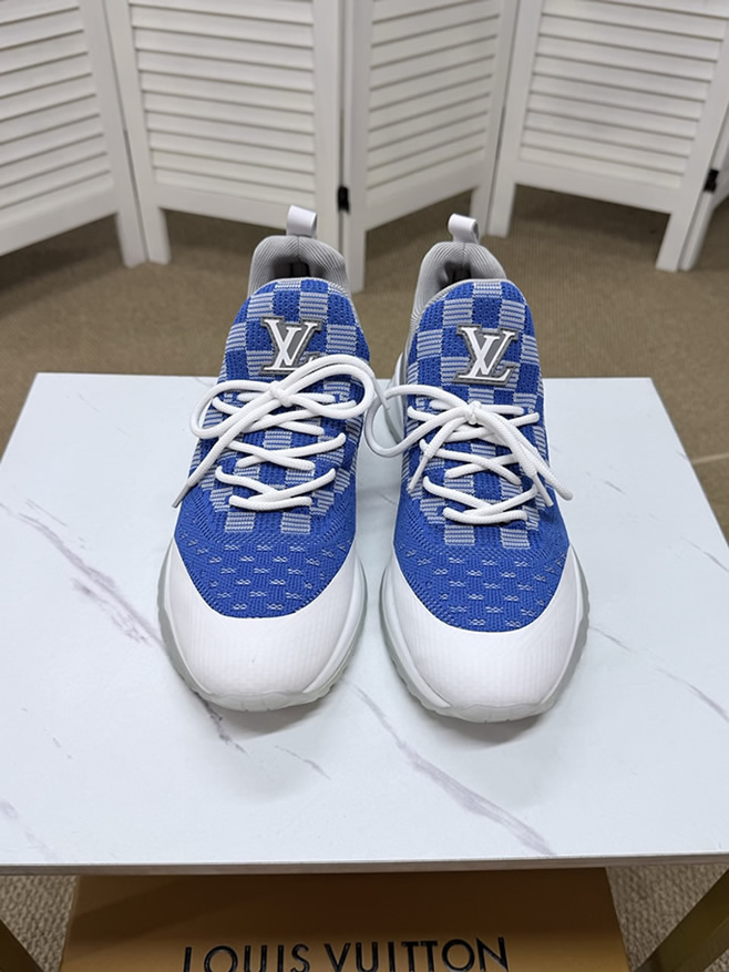ルイ・ヴィトン ダミエ 針ニット スニーカー ブルー ホワイト shoes587 - 画像 (2)