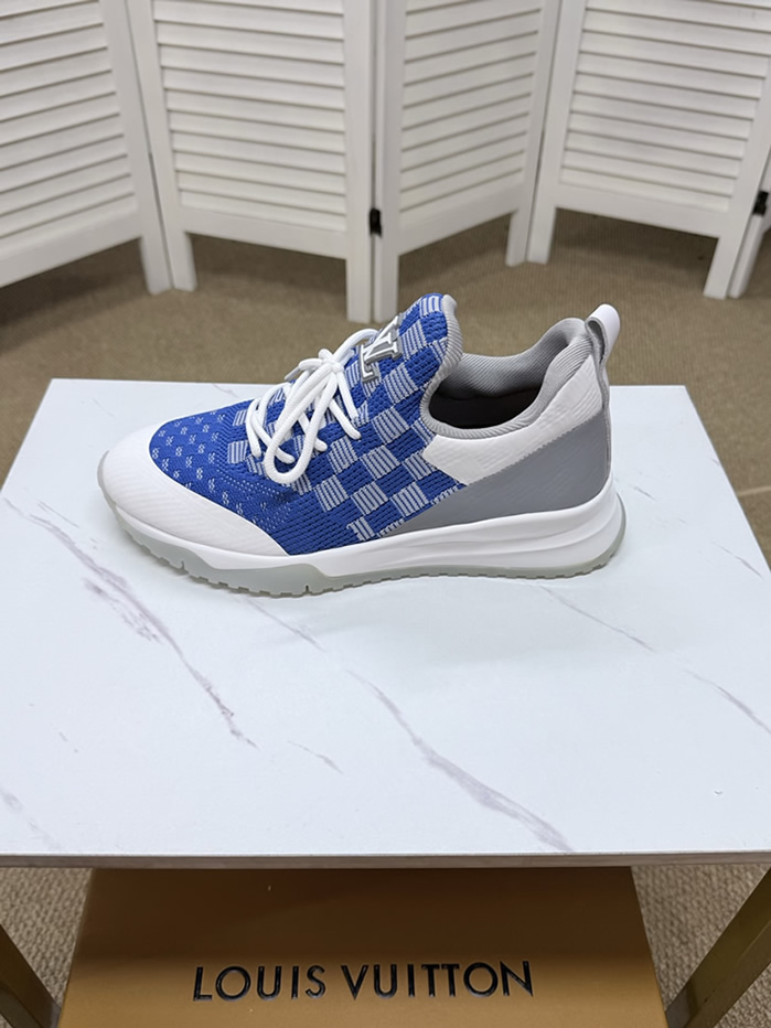 ルイ・ヴィトン ダミエ 針ニット スニーカー ブルー ホワイト shoes587 - 画像 (3)