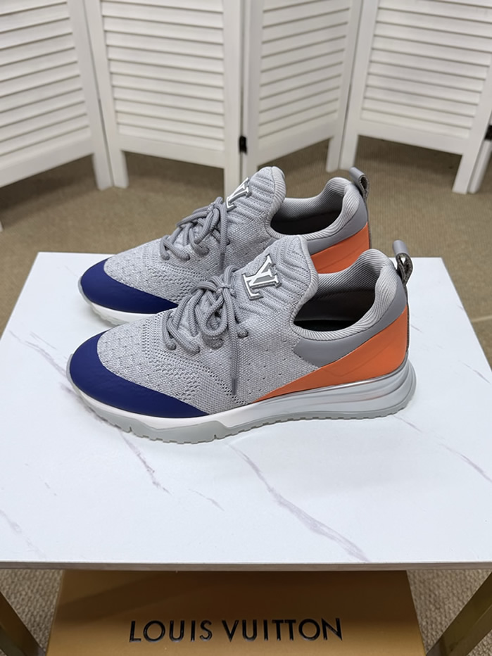 ルイ・ヴィトン 針ニット スニーカー グレー ブルー オレンジ shoes588