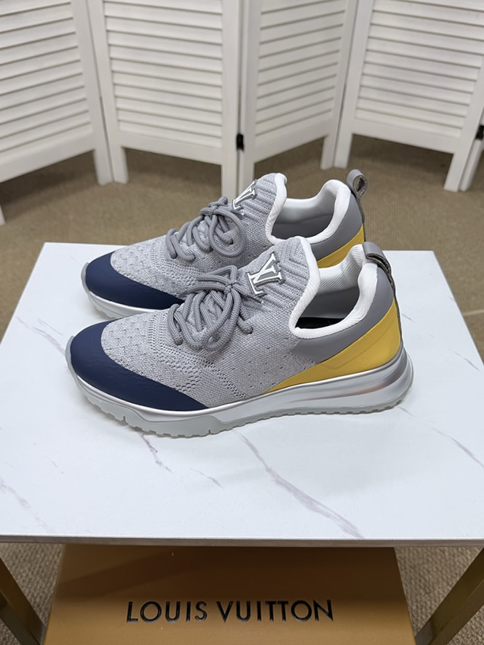 ルイ・ヴィトン 針ニット スニーカー グレー ネイビー イエロー shoes589