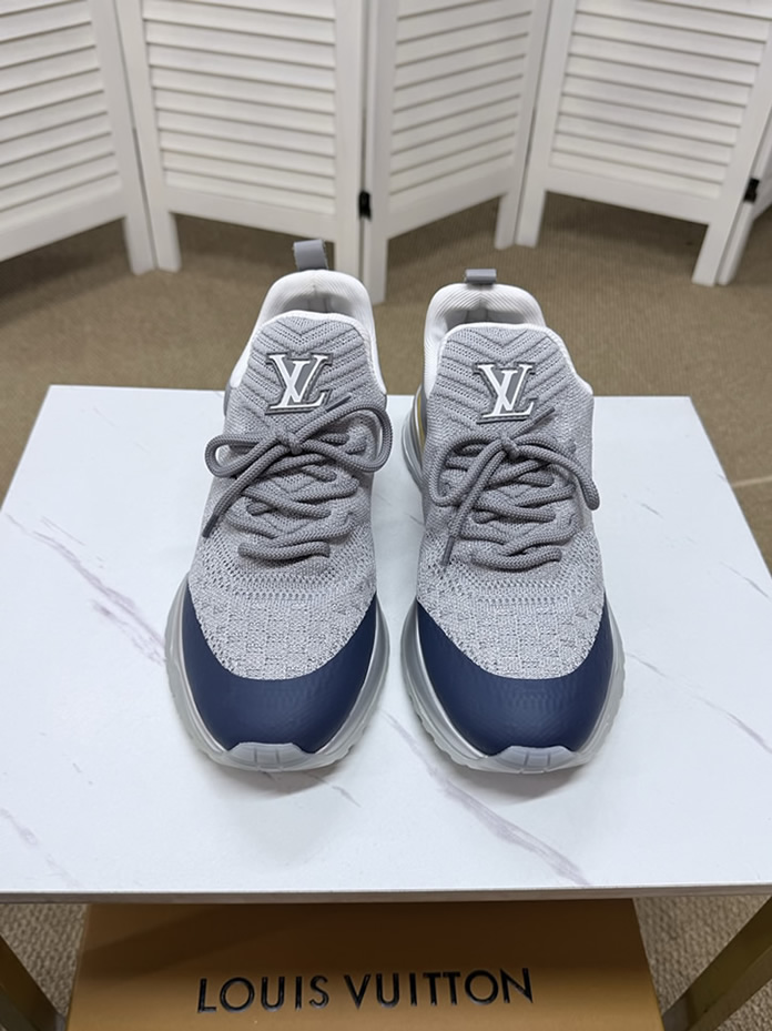 ルイ・ヴィトン 針ニット スニーカー グレー ネイビー イエロー shoes589 - 画像 (2)