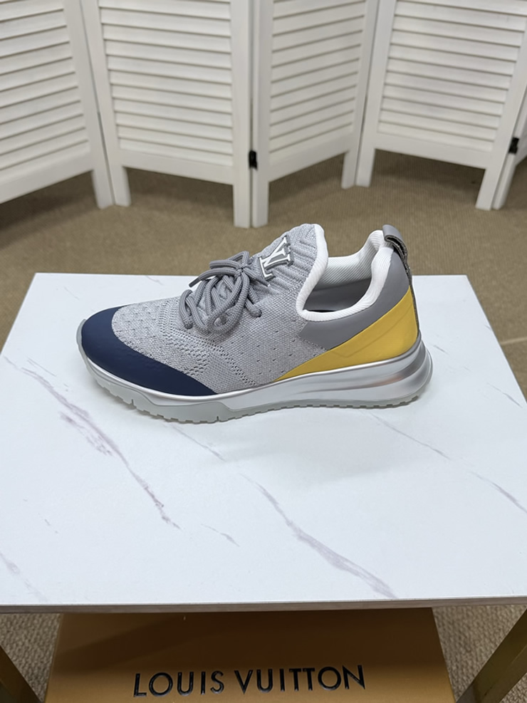 ルイ・ヴィトン 針ニット スニーカー グレー ネイビー イエロー shoes589 - 画像 (3)