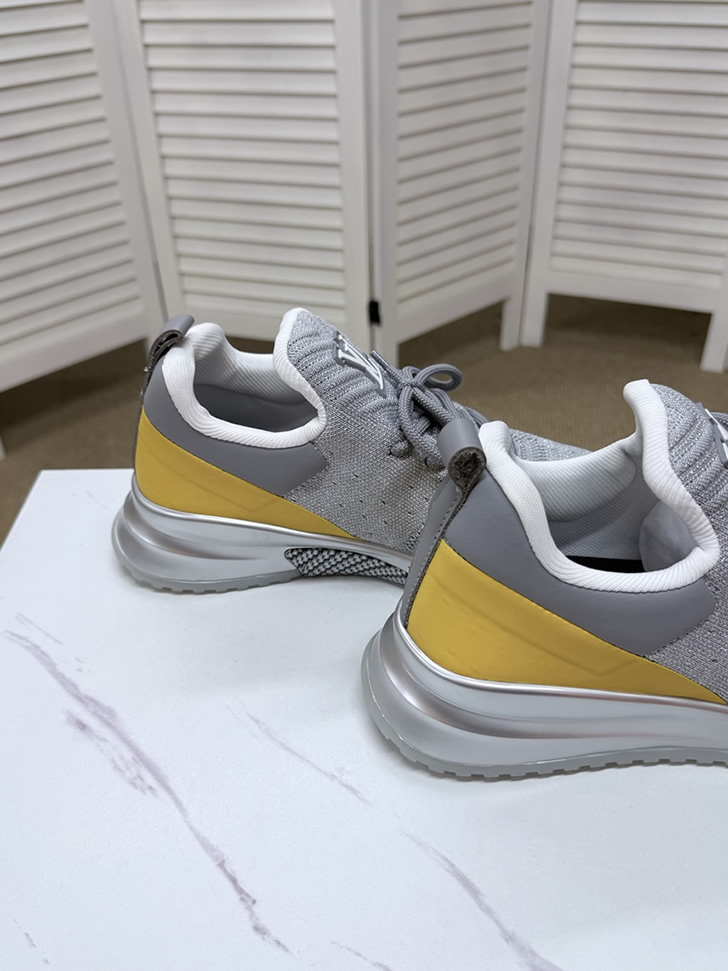 ルイ・ヴィトン 針ニット スニーカー グレー ネイビー イエロー shoes589 - 画像 (4)