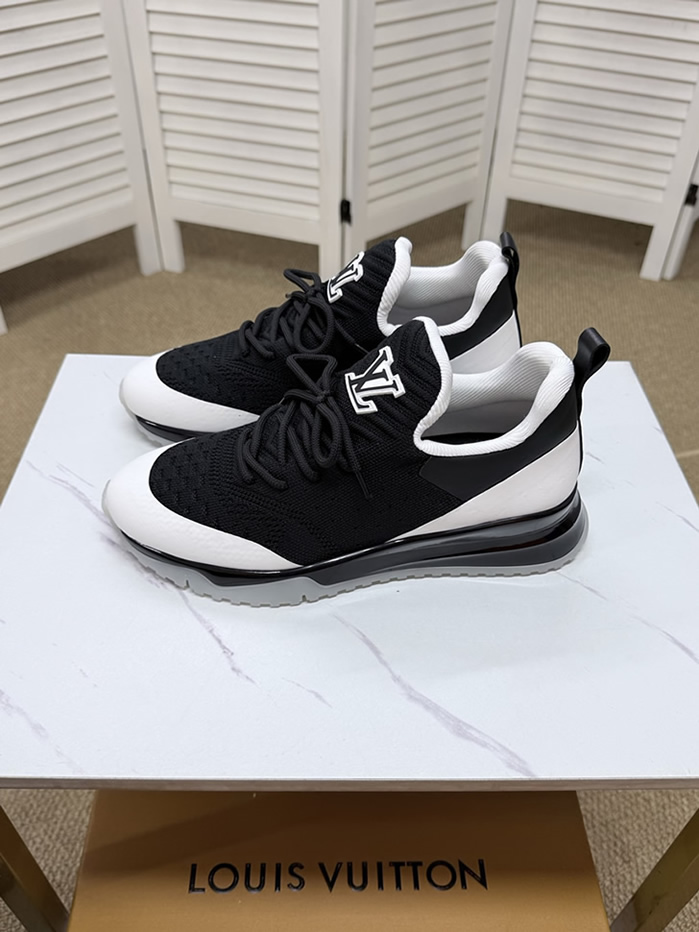 ルイ・ヴィトン 針ニット スニーカー ブラック ホワイト shoes560