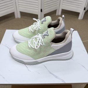 ルイ・ヴィトン ダミエ 針ニット スニーカー ライトグリーン ホワイト shoes561