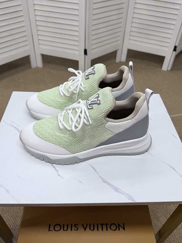 ルイ・ヴィトン ダミエ 針ニット スニーカー ライトグリーン ホワイト shoes561