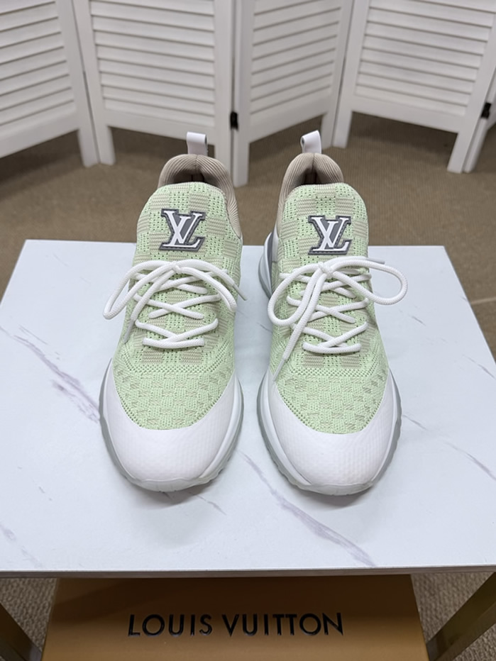 ルイ・ヴィトン ダミエ 針ニット スニーカー ライトグリーン ホワイト shoes561 - 画像 (2)