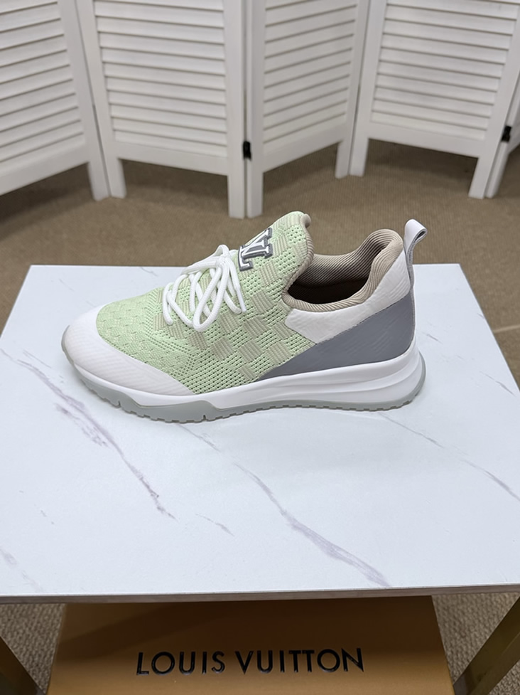 ルイ・ヴィトン ダミエ 針ニット スニーカー ライトグリーン ホワイト shoes561 - 画像 (3)