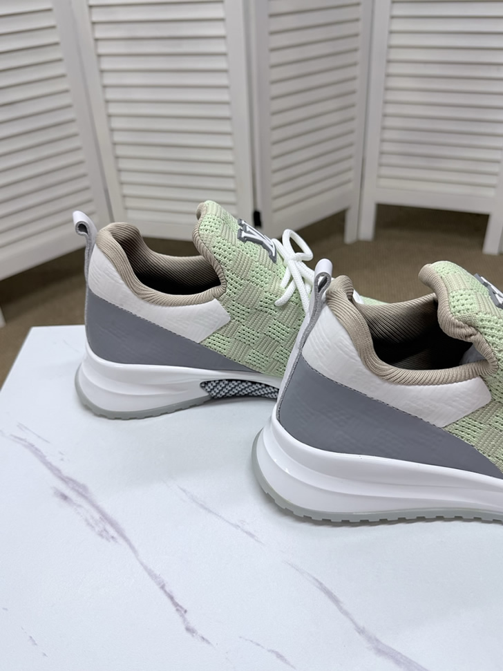 ルイ・ヴィトン ダミエ 針ニット スニーカー ライトグリーン ホワイト shoes561 - 画像 (4)