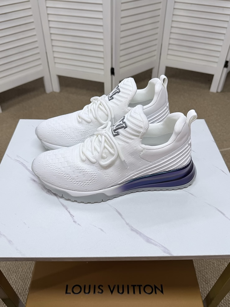 ルイ・ヴィトン 針ニット スニーカー ホワイト パープル shoes563