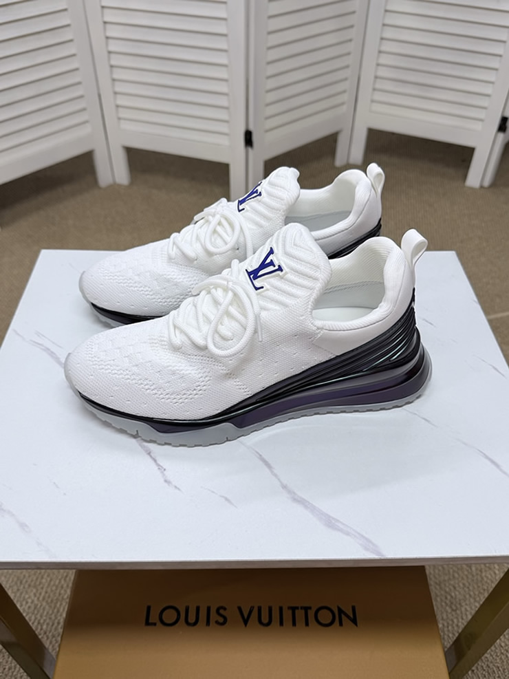 ルイ・ヴィトン 針ニット スニーカー ホワイト パープル shoes564