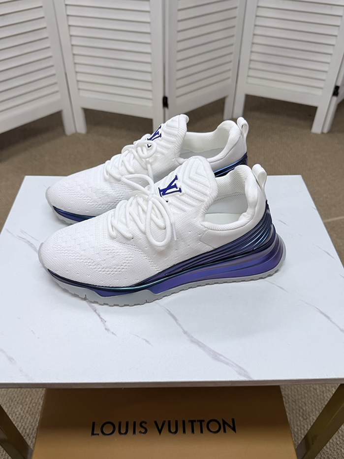 ルイ・ヴィトン 針ニット スニーカー ホワイト パープル shoes565