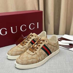 グッチ GGキャンバス ウェブストライプ スニーカー ベージュ shoes568