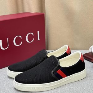 グッチ ウェブストライプ スリッポン スニーカー ブラック shoes569