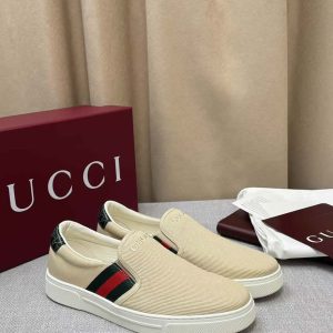 グッチ ウェブストライプ スリッポン スニーカー ベージュ shoes570