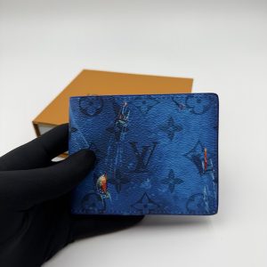 ルイ・ヴィトン モノグラム ヨット アートプリント ポルトフォイユ・ミュルティプル ブルー M28809