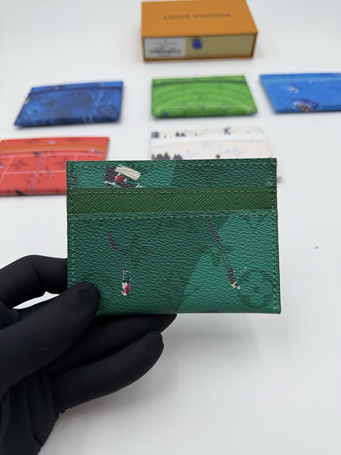 ルイ・ヴィトン モノグラム ゴルフコース アートプリント カードホルダー グリーン M14861 - 画像 (2)