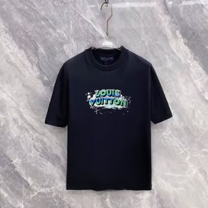 ルイ・ヴィトン グラフィティロゴ アートプリント クルーネックTシャツ ブラック FS479