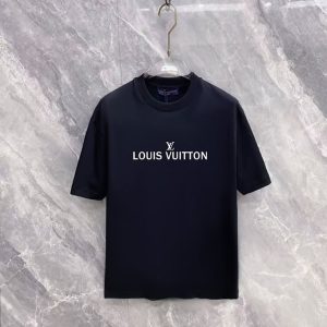ルイ・ヴィトン アイコニック ロゴ クルーネックTシャツ ブラック FS481