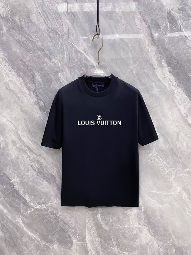 ルイ・ヴィトン アイコニック ロゴ クルーネックTシャツ ブラック FS481