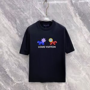 ルイ・ヴィトン アニマルグラフィック アートプリント クルーネックTシャツ ブラック FS487