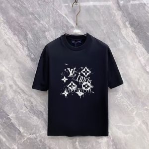 ルイ・ヴィトン モノグラム グラフィティ アートプリント クルーネックTシャツ ブラック FS489