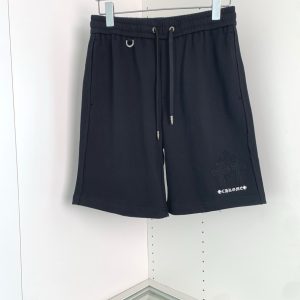 クロムハーツ クロスモチーフ 刺繍スウェットショートパンツ ブラック FS493