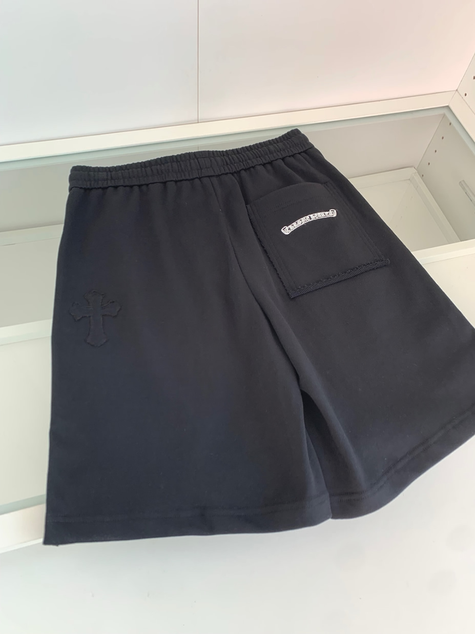 クロムハーツ クロスモチーフ 刺繍スウェットショートパンツ ブラック FS493 - 画像 (6)