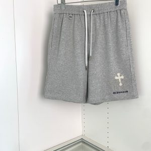 クロムハーツ クロスモチーフ 刺繍スウェットショートパンツ グレー FS494