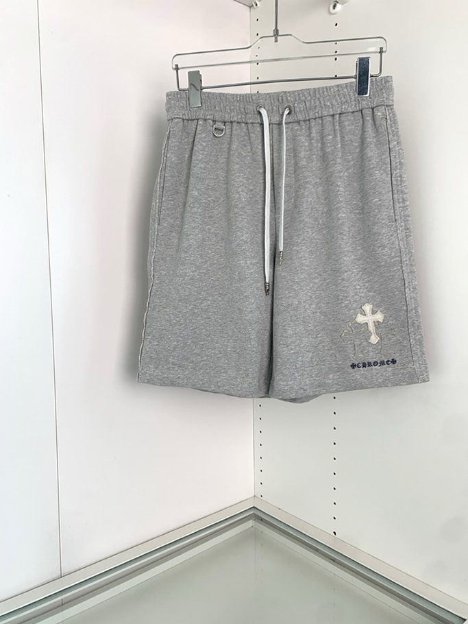 クロムハーツ クロスモチーフ 刺繍スウェットショートパンツ グレー FS494