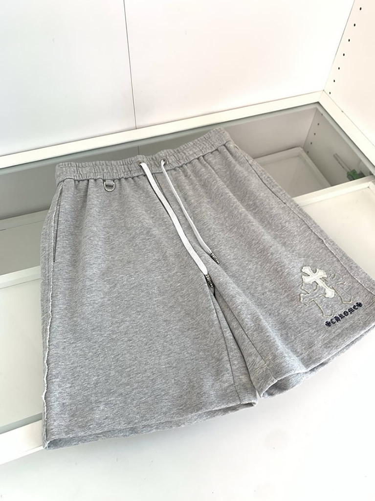 クロムハーツ クロスモチーフ 刺繍スウェットショートパンツ グレー FS494 - 画像 (3)