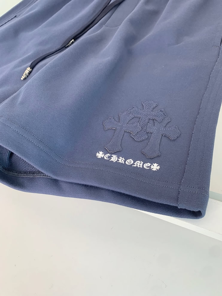 クロムハーツ クロスモチーフ 刺繍スウェットショートパンツ ネイビー FS495 - 画像 (6)