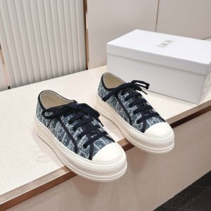 ディオール オブリーク デニム 厚底スニーカー ブルー shoes579