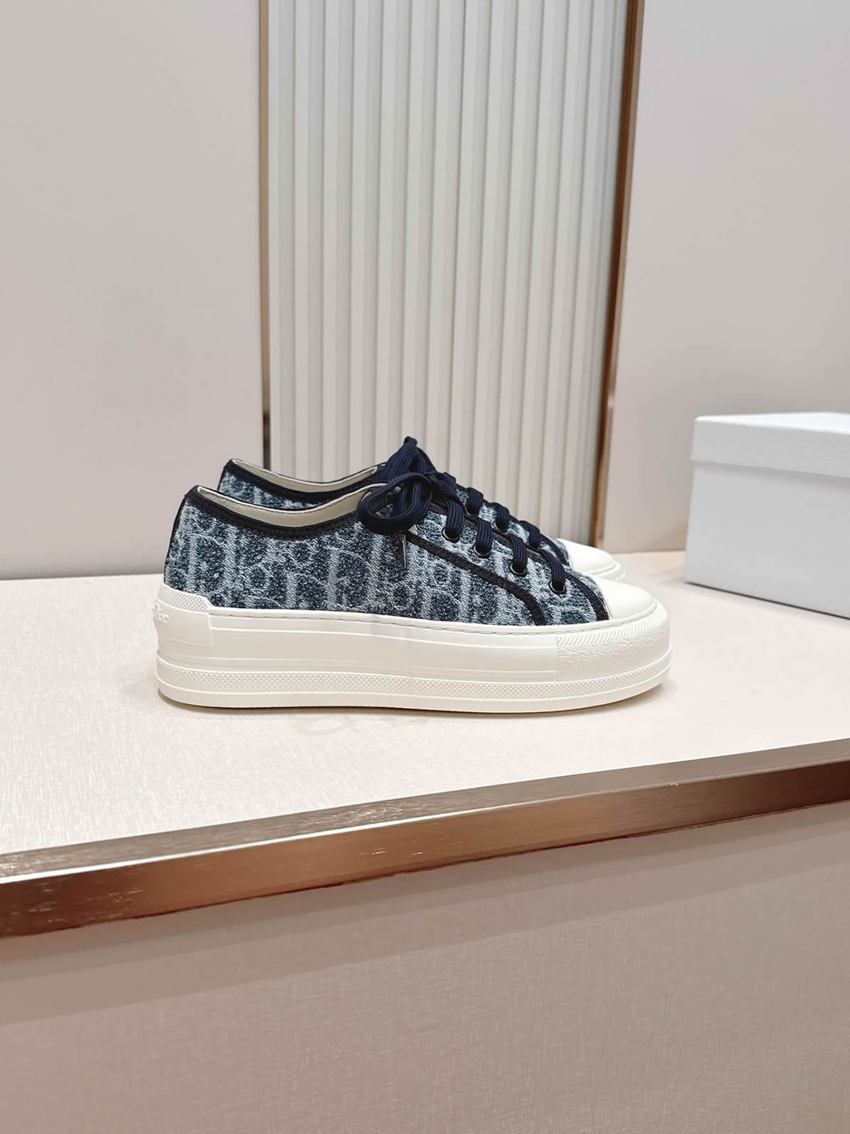 ディオール オブリーク デニム 厚底スニーカー ブルー shoes579 - 画像 (2)