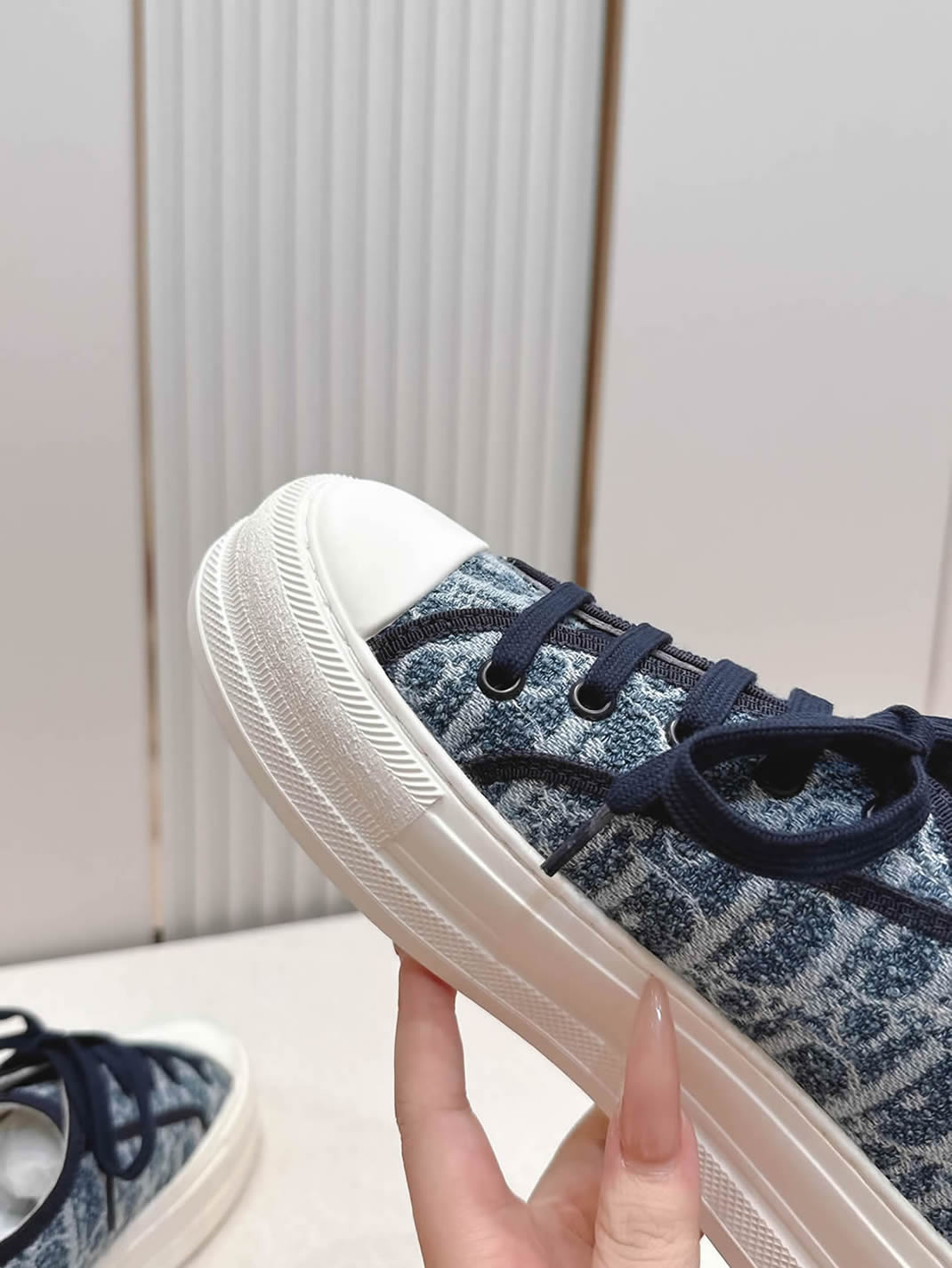 ディオール オブリーク デニム 厚底スニーカー ブルー shoes579 - 画像 (3)