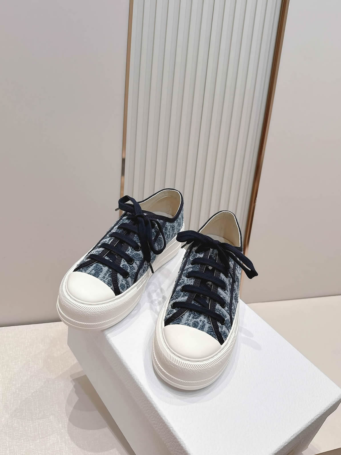 ディオール オブリーク デニム 厚底スニーカー ブルー shoes579 - 画像 (4)