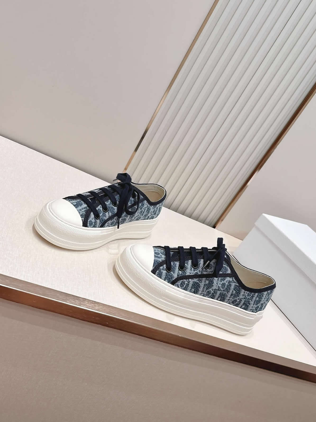 ディオール オブリーク デニム 厚底スニーカー ブルー shoes579 - 画像 (6)
