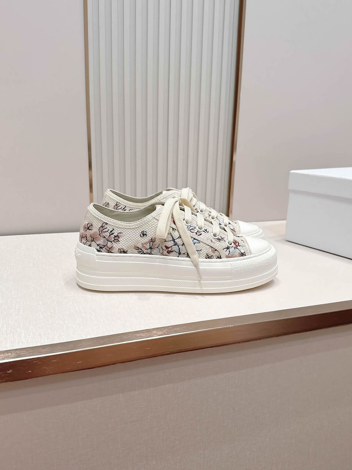 ディオール ボタニカルプリント キャンバス厚底スニーカー shoes581 - 画像 (2)