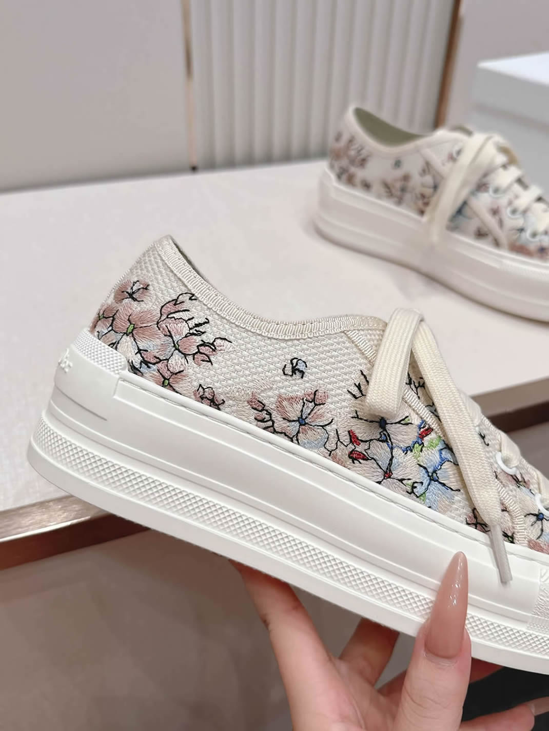 ディオール ボタニカルプリント キャンバス厚底スニーカー shoes581 - 画像 (8)