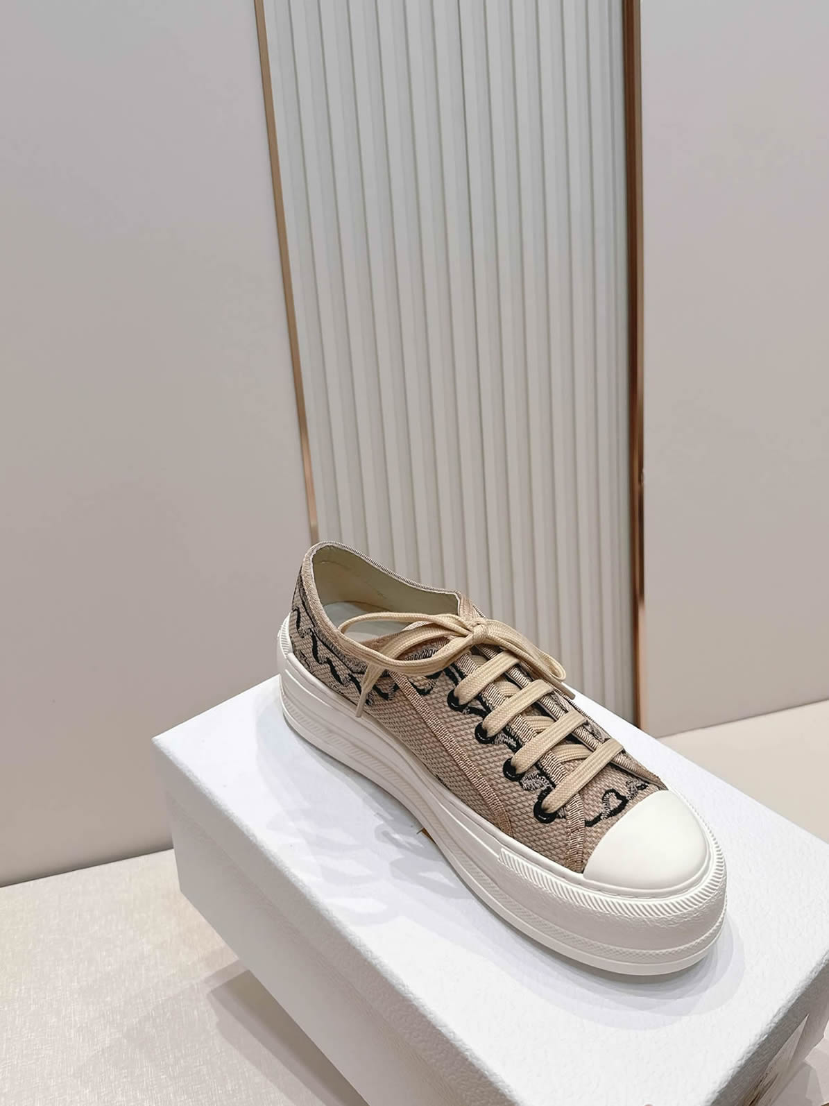 ディオール ロゴグラフィック キャンバス厚底スニーカー ベージュ shoes585 - 画像 (5)