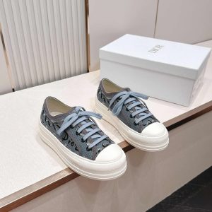 ディオール ロゴグラフィック キャンバス厚底スニーカー ブルー shoes586
